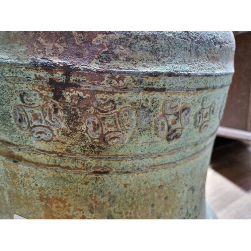 79 - A large George III mid 18th century bronze bell by Whitechapel Bell Foundry, marked 'Lester & Pack o... 