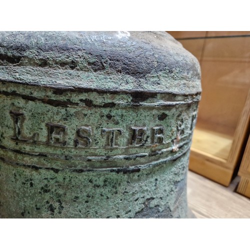 79 - A large George III mid 18th century bronze bell by Whitechapel Bell Foundry, marked 'Lester & Pack o... 