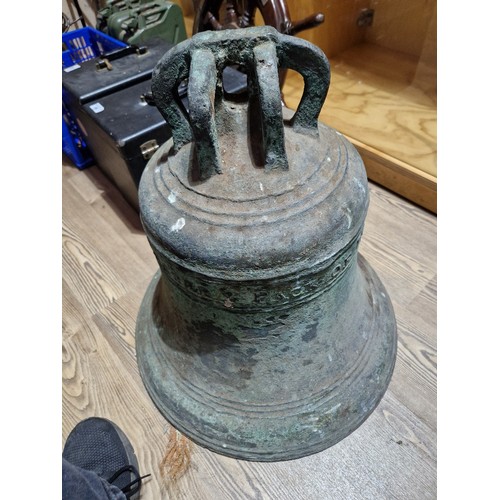 79 - A large George III mid 18th century bronze bell by Whitechapel Bell Foundry, marked 'Lester & Pack o... 