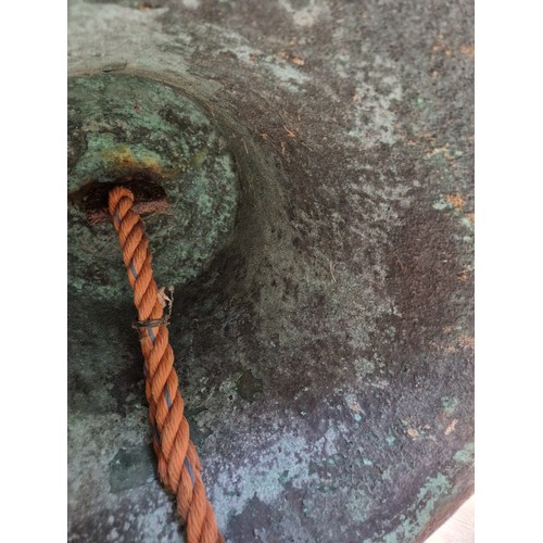 79 - A large George III mid 18th century bronze bell by Whitechapel Bell Foundry, marked 'Lester & Pack o... 