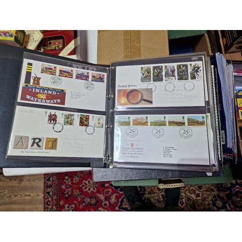 245 - Seven albums of FDCs, circa late 20th century, various commemoratives including Thunderbirds etc.