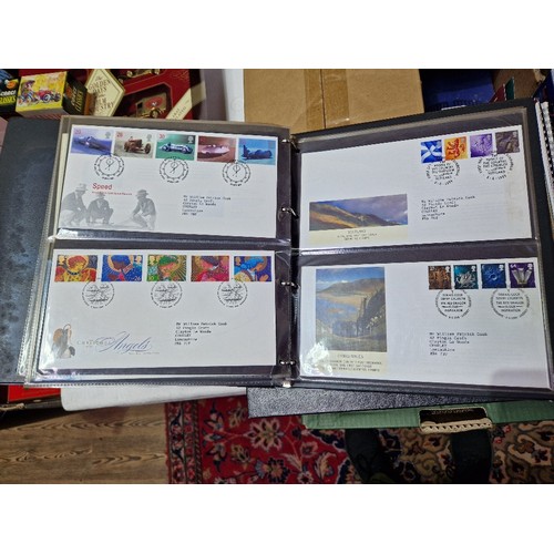 245 - Seven albums of FDCs, circa late 20th century, various commemoratives including Thunderbirds etc.