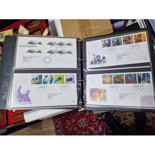 245 - Seven albums of FDCs, circa late 20th century, various commemoratives including Thunderbirds etc.