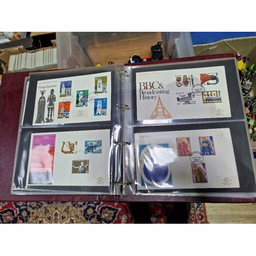 245 - Seven albums of FDCs, circa late 20th century, various commemoratives including Thunderbirds etc.