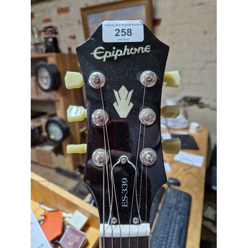 258 - A Gibson Epiphone ES 339 hollow body electric guitar.