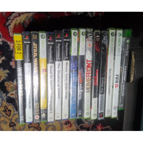 377 - A box of assorted Xbox360 & PS2 games