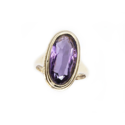 98 - A hallmarked 9ct gold amethyst ring, gross weight 4.9g, size J.