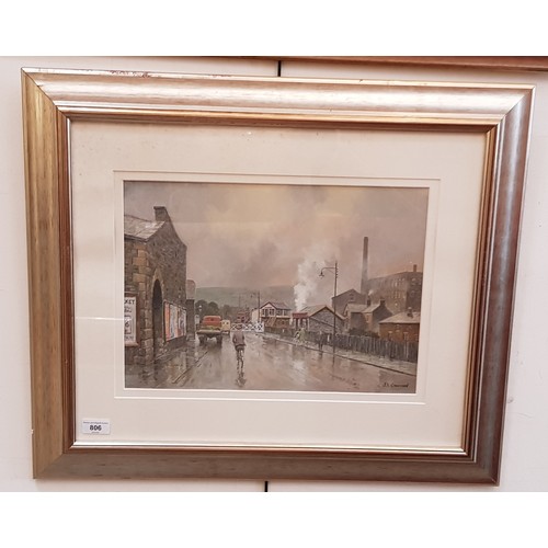 842 - John Lewis Chapman (British, b.1946), watercolour, street scene, 41cm x 29.5cm, signed to lower righ... 