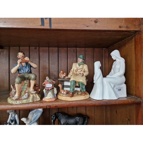 549 - 4 Royal Doulton figurines including ‘Lunchtime’ HN2485, ‘Dreamweaver’ HN2283 etc.