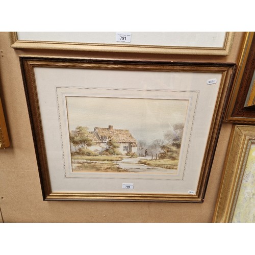 792 - Allan Morgan (welsh, 20th/21st century), watercolour, rural scene, 35cm x 25cm, signed to lower left... 