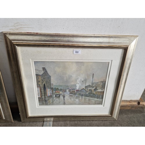 842 - John Lewis Chapman (British, b.1946), watercolour, street scene, 41cm x 29.5cm, signed to lower righ... 