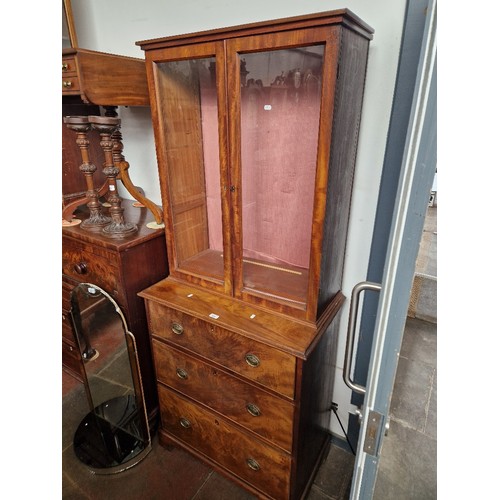 860 - A 19th century mahogany secretaire cabinet bookcase.