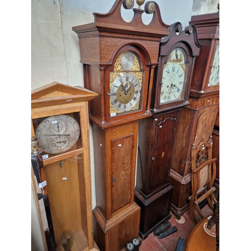 875 - An eight day oak longcase clock with weights and pendulum, the dial marked William Nicoll, Edinburgh... 