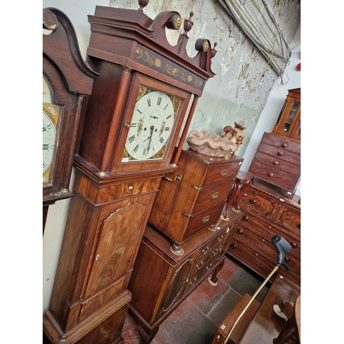 873 - A 19th century eight day mahogany longcase clock with weights and pendulum, the dial marked 'J. ALKE... 