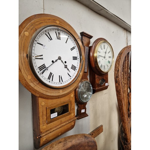 880 - A Comitti of London mahogany wall clock together with a Comitti of London barometer/thermometer and ... 