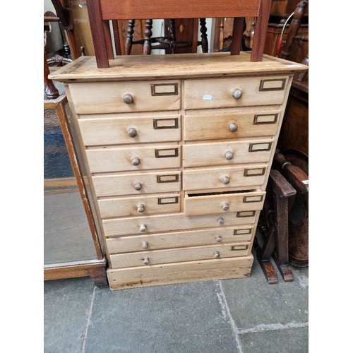 898 - A Victorian pine apothecary/filing chest of drawers.