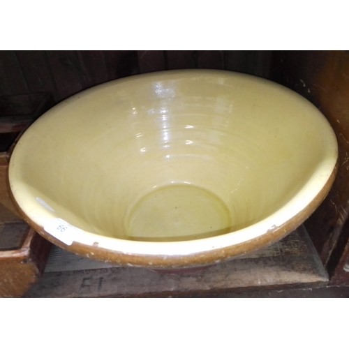 66 - A large lined terra cotta proving bowl