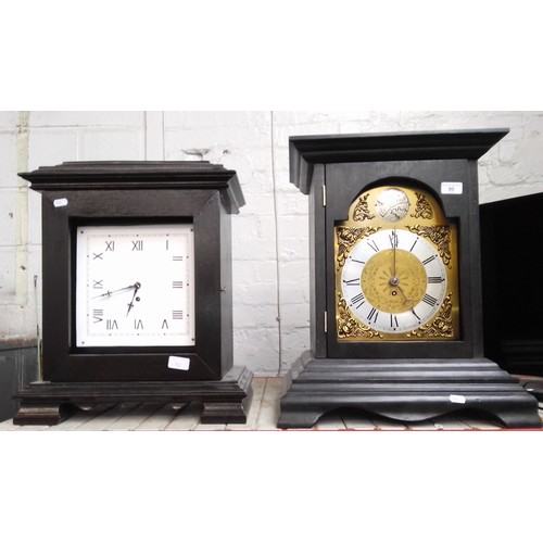 90 - 2 large mantle clocks in wooden cases