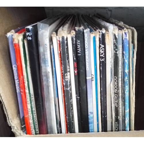 198 - A box of vinyl LP records, rock and pop including Fleetwood Mac, Emmerson Lake & Palmer, Curved Air,... 