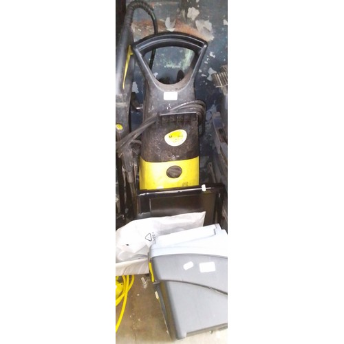 209 - A Karcher 730 MXS pressure washer and a toolbox and contents and a Panasonic Viera 19