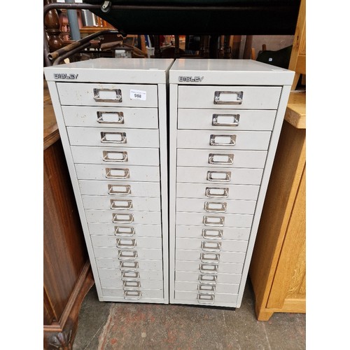 988 - 2 Bisley 15 drawer metal cabinets