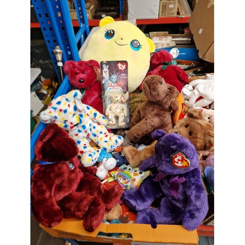 157 - 6 boxes of assorted TY Beanie Babies to include Princess Diana, Brittannia bear, Queen Jubilee, boxe... 