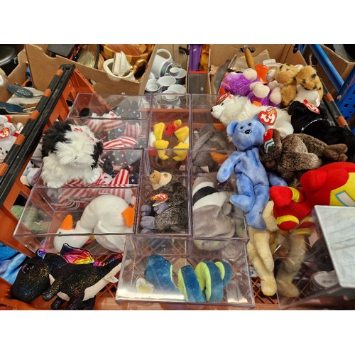 157 - 6 boxes of assorted TY Beanie Babies to include Princess Diana, Brittannia bear, Queen Jubilee, boxe... 