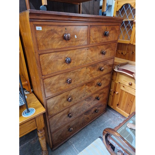 999 - A large Victorian mahogany chest of drawers, probably originally the middle section of a wardrobe. H... 