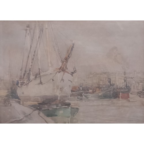 804 - Moffat Peter Lindner (1852-1949), pair of watercolours titled 'A Holland Landscape' and 'The Quay Ya... 