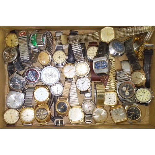 277 - A box of assorted mainly vintage wristwatches, all as found.