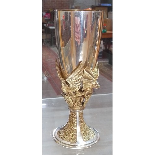 416 - An Elizabeth II Lady Diana Wedding Aurum silver and silver gilt goblet, limited edition no. 778/1000... 