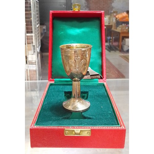 417 - An Elizabeth II Prince Charles Investiture commemorative silver cup, Turner & Simpson, Birmingham 19... 