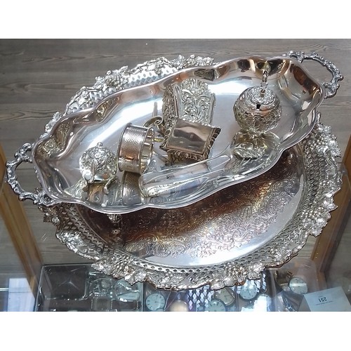 450 - A mixed lot including eastern silver and silver plate.