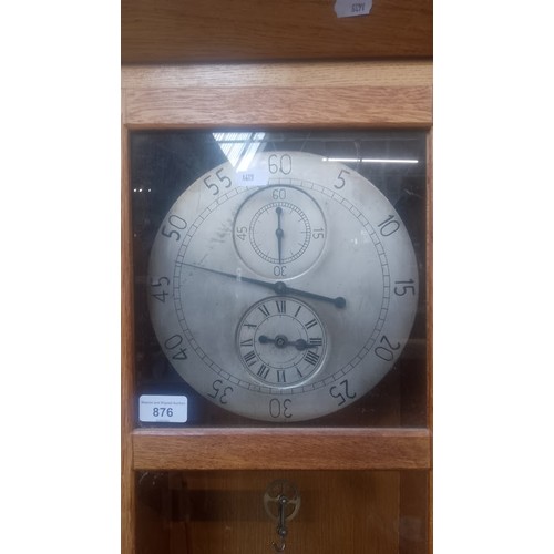 876 - A mid 20th century oak cased Granddaughter clock.