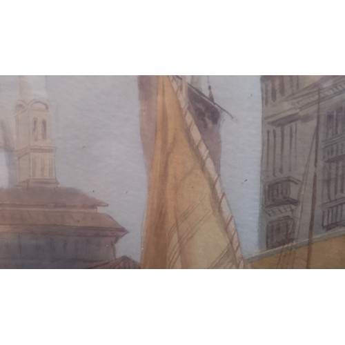 829 - James Holland, venetian scene, watercolour, 51cm x 34cm, monogrammed and dated (18)44, framed and gl... 