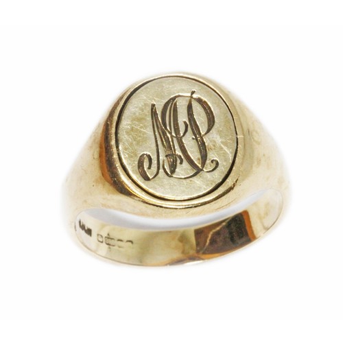 513 - A hallmarked 9ct gold and enamel Masonic swivel ring, gross weight 7.3g, size P.