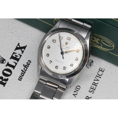 493 - A Rolex Oyster Speedking stainless wristwatch, ref. 6430, case width 29mm, with box and papers.