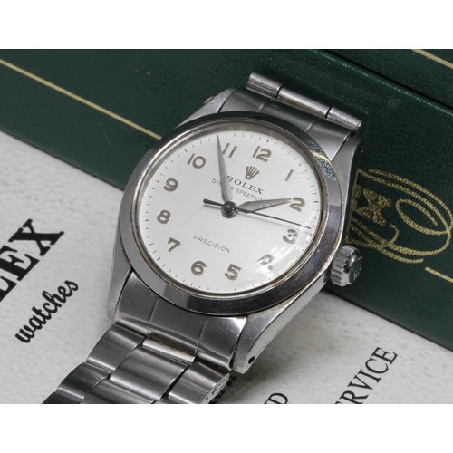 493 - A Rolex Oyster Speedking stainless wristwatch, ref. 6430, case width 29mm, with box and papers.