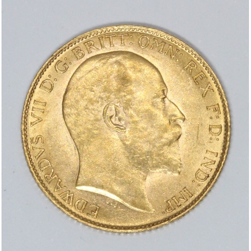 540 - An Edward VII 1909 half sovereign.