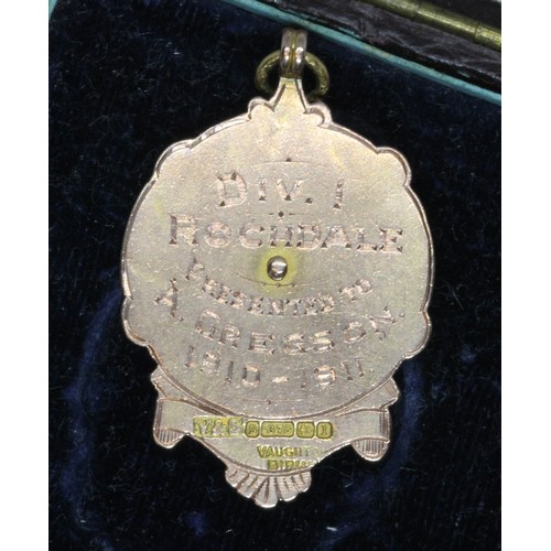 545 - A Lancashire Football Div. 1 Rochdale Winners medal, season 1910/11, presented to A. Gregson, hallma... 