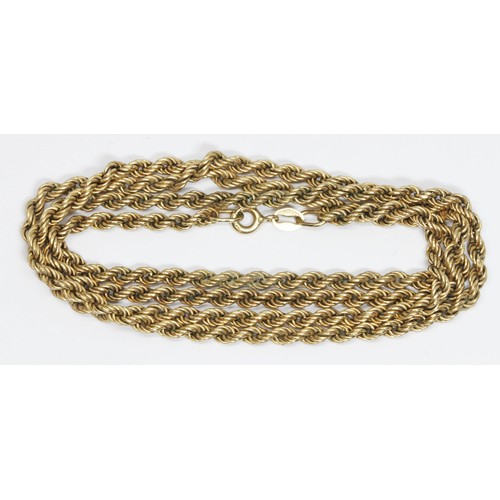 506 - A 9ct twist chain, import marks, length 64cm, weight 6.1g.