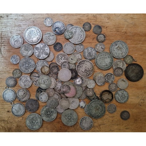 579 - A group of assorted GB silver coins.