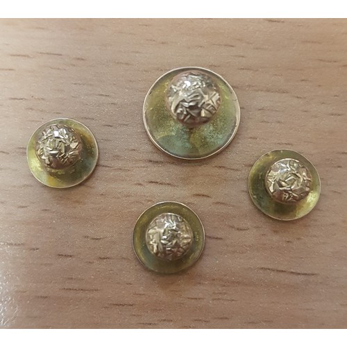 469 - A leather cased hallmarked 9ct gold cufflink and button set, weight 6.7g.