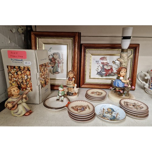 565 - Goebel Hummel items - 2 figures including boxed Sounds of the Mandolin, ashtray with boy figure (195... 