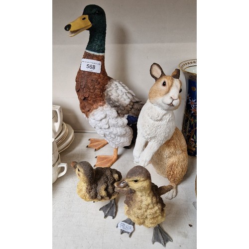 568 - Country Artists Large Mallard Drake (02721) 32.5cm high, Duckling Cuddly (02724), Duckling Downy (02... 