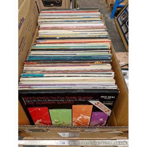 143 - A box of classical vinyl LP records.