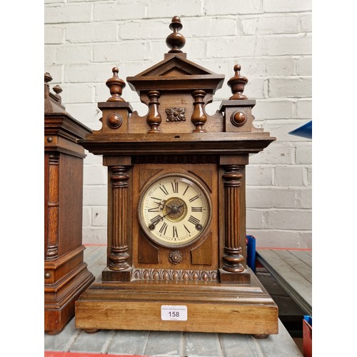 158 - A late 19th century architectural mantel clock.