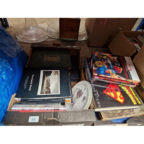 Two boxes of books including Marvels Story Collection sets, Superman ...