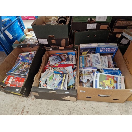 250 - Three boxes of football programmes; one box of Tranmere Rovers and two boxes of mixed programmes.