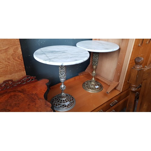 893 - Two marble top side tables